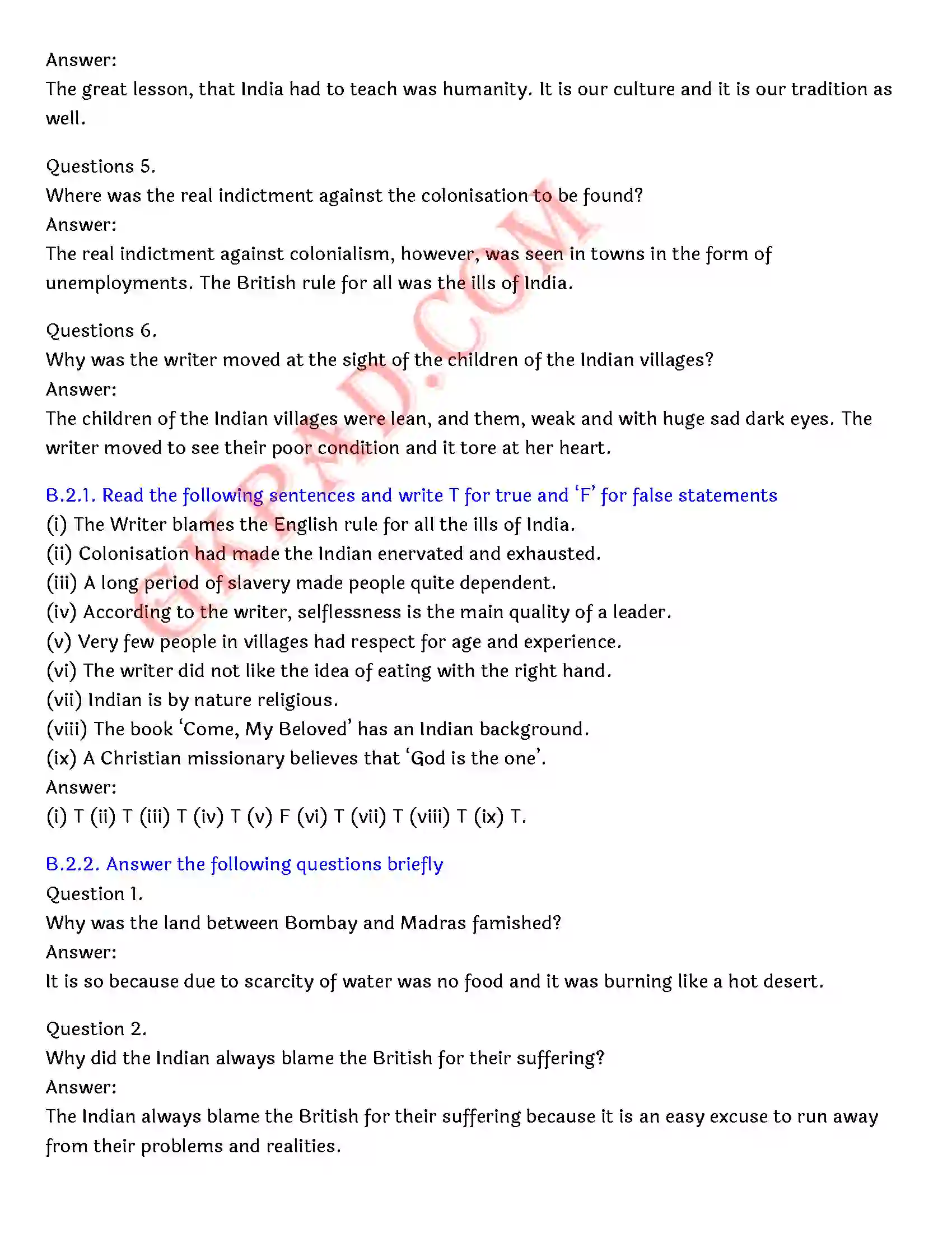 Bihar Board Class 12th English (Rainbow Part 2 Prose) Chapter 10 India Through a Traveller’s Eyes) Solution 4