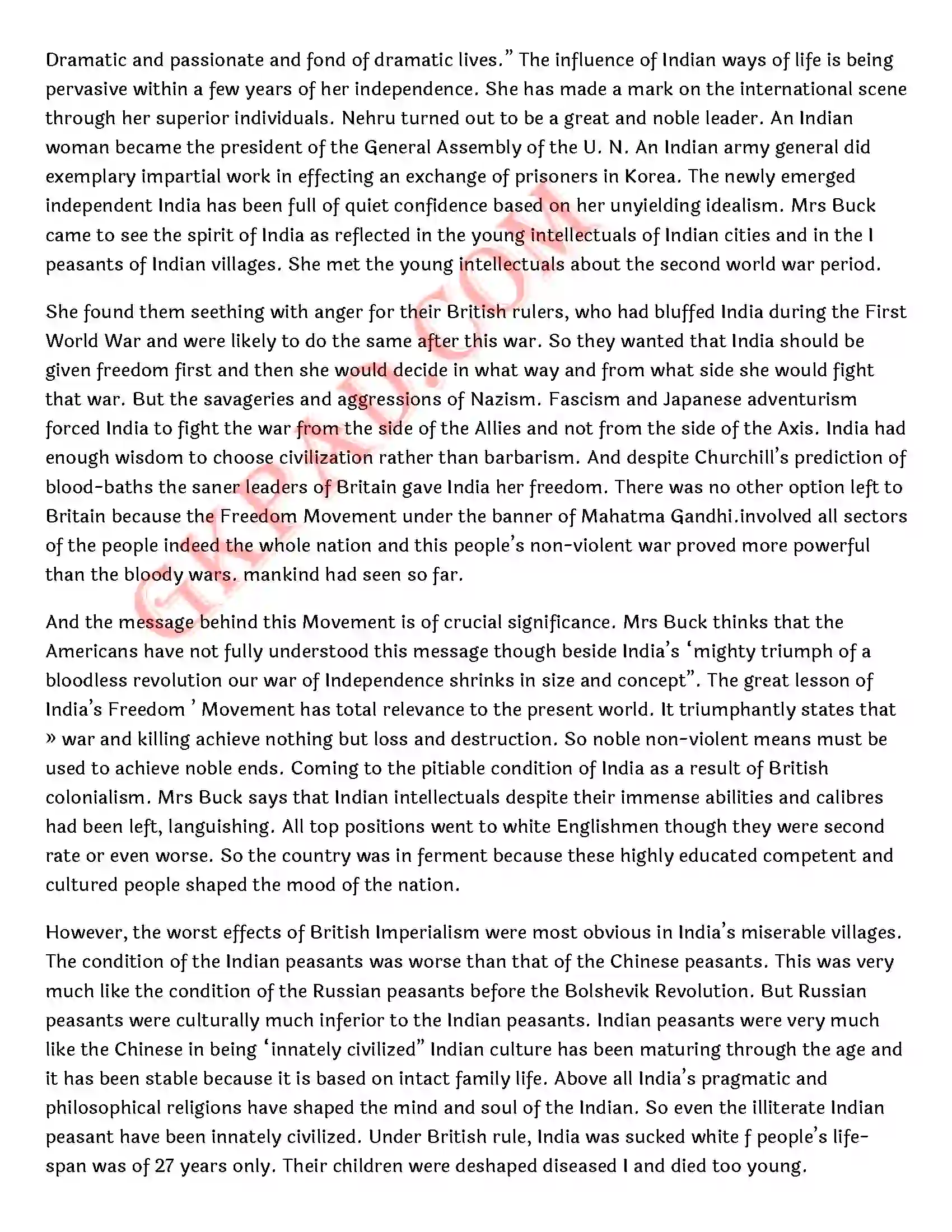 Bihar Board Class 12th English (Rainbow Part 2 Prose) Chapter 10 India Through a Traveller’s Eyes) Solution 9