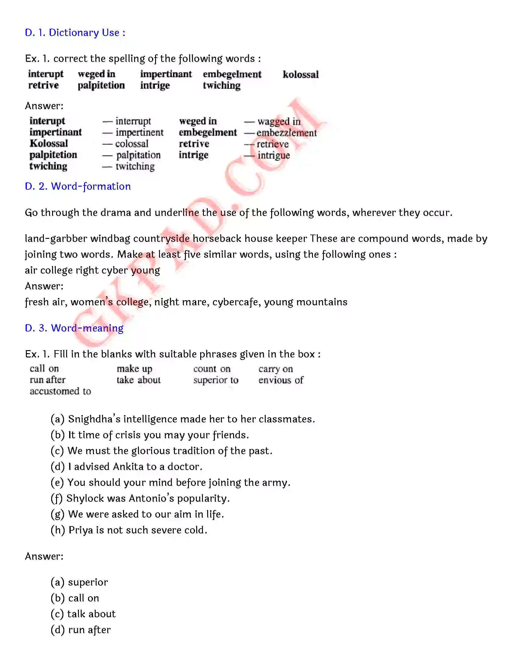 Bihar Board Class 12th English (Rainbow Part 2 Prose) Chapter 11 A Marriage Proposal) Solution 11