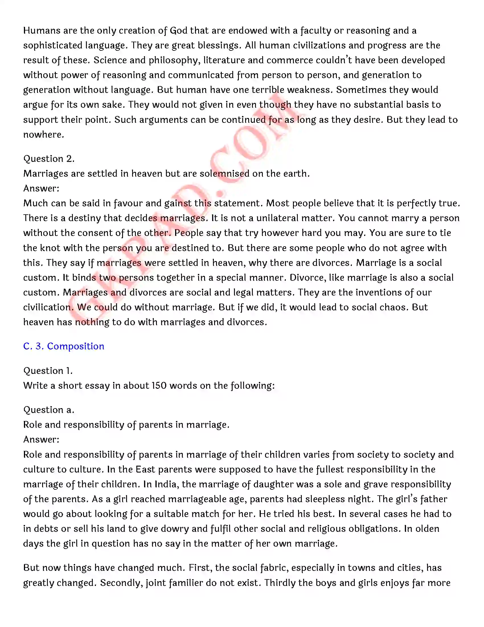 Bihar Board Class 12th English (Rainbow Part 2 Prose) Chapter 11 A Marriage Proposal) Solution 9