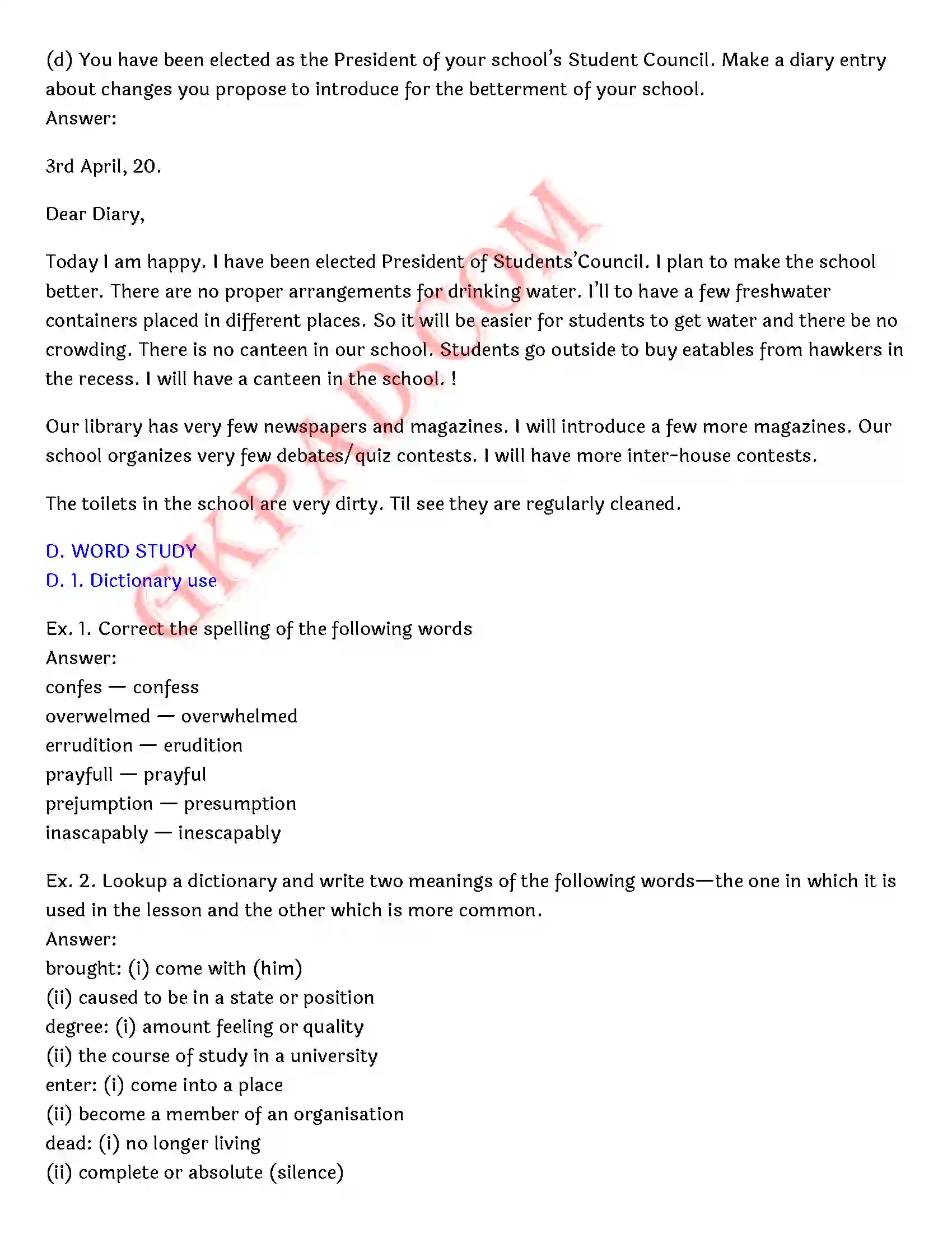 Bihar Board Class 12th English (Rainbow Part 2 Prose) Chapter 2 Bharat is My Home) Solution 10