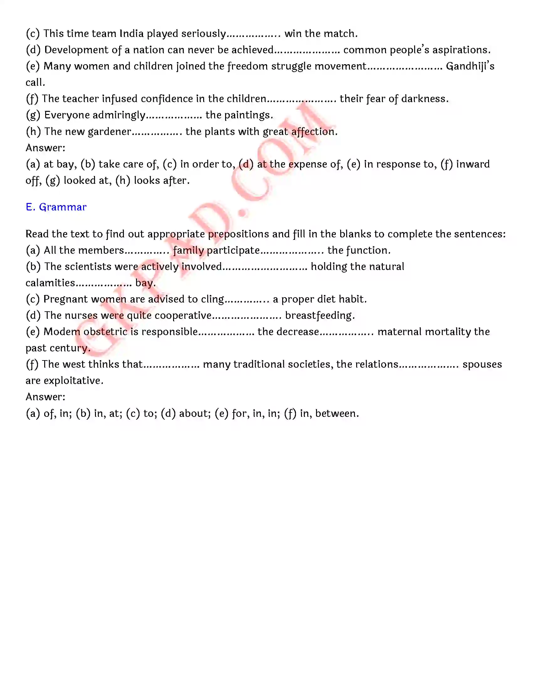 Bihar Board Class 12th English (Rainbow Part 2 Prose) Chapter 7 A Child Born) Solution 11