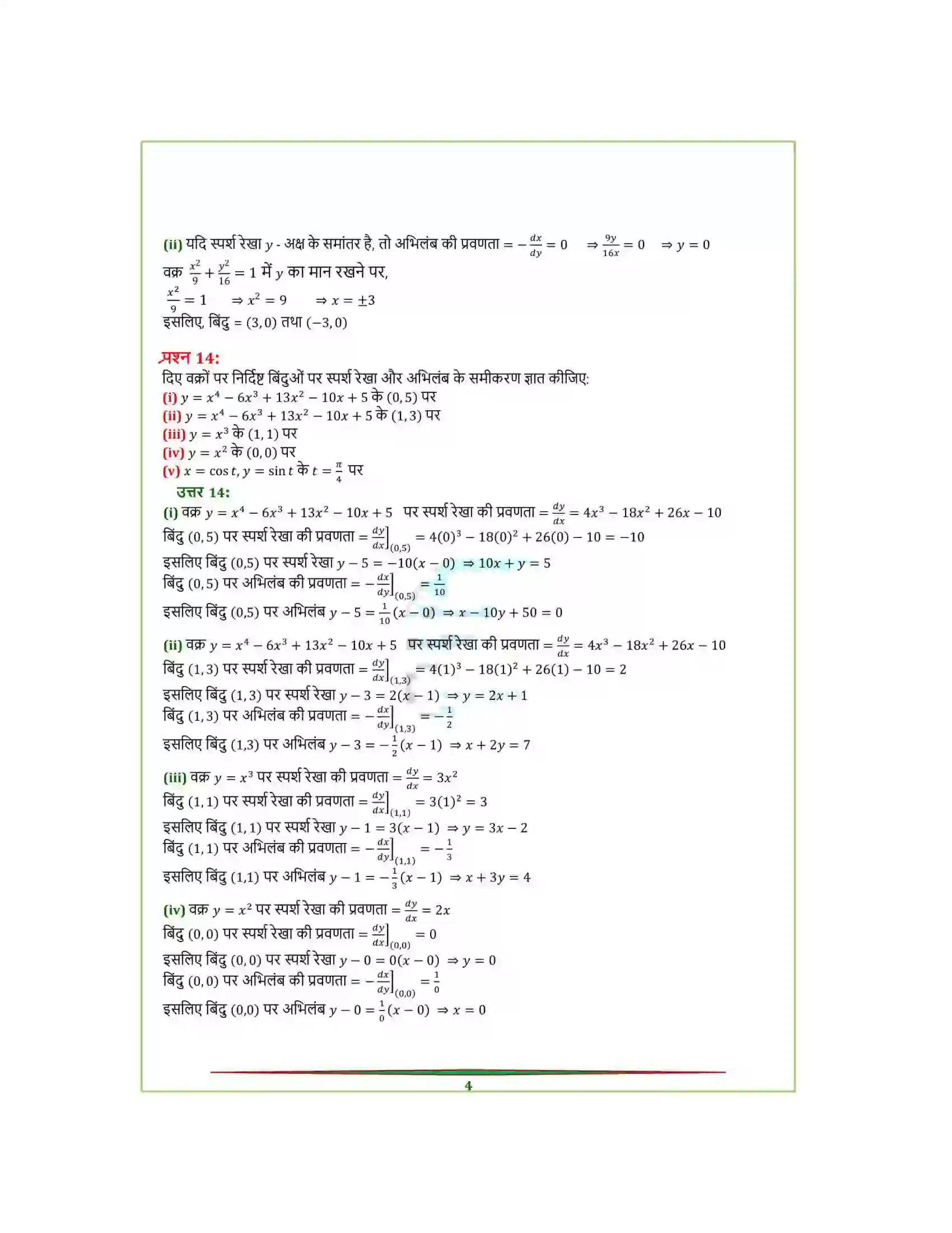 Bihar Board Class 12th Maths (गणित) Chapter 6 (अवकलज के अनुप्रयोग) Solution 15