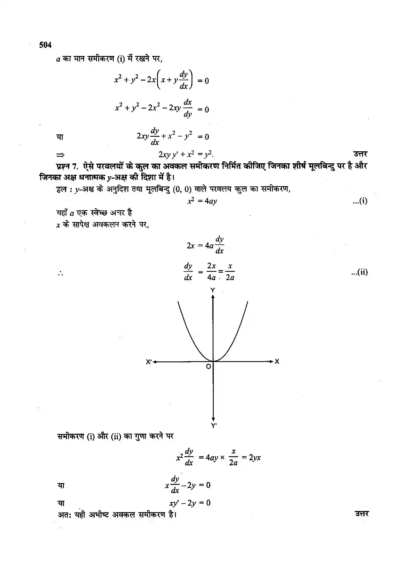 Bihar Board Class 12th Maths (गणित) Chapter 9 (अवकल समीकरण) Solution 10