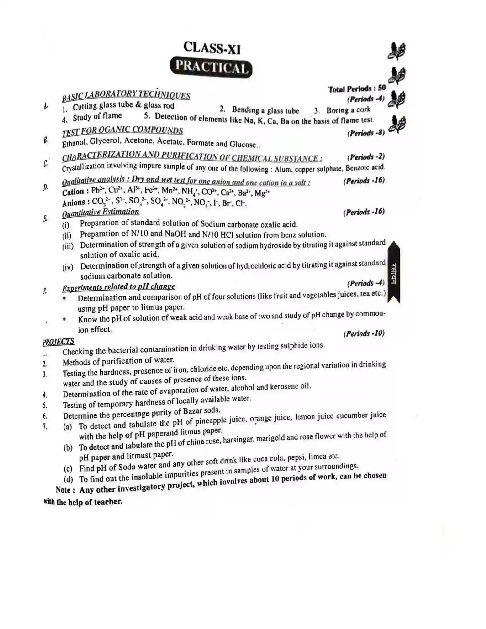 Bihar Board Class 11th 2025-26 Chemistry Syllabus 8