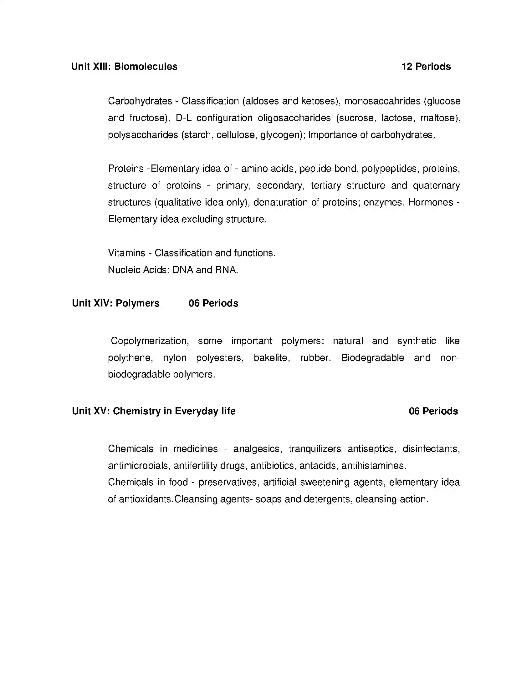 Bihar Board Class 12th 2020 Chemistry Syllabus 17