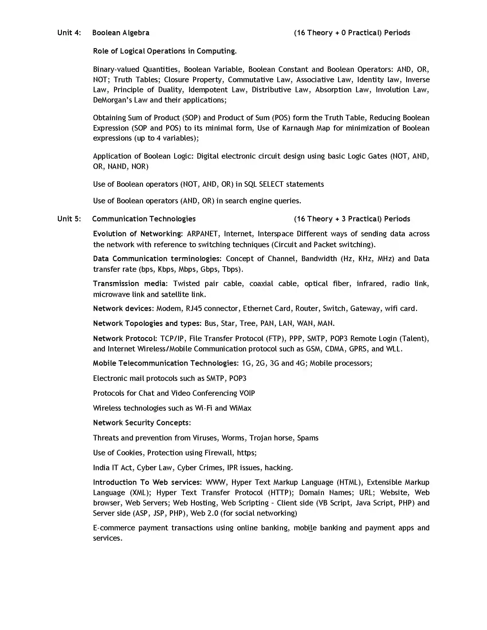 Bihar Board Class 12th 2020 Computer Science for old 12 Syllabus 3