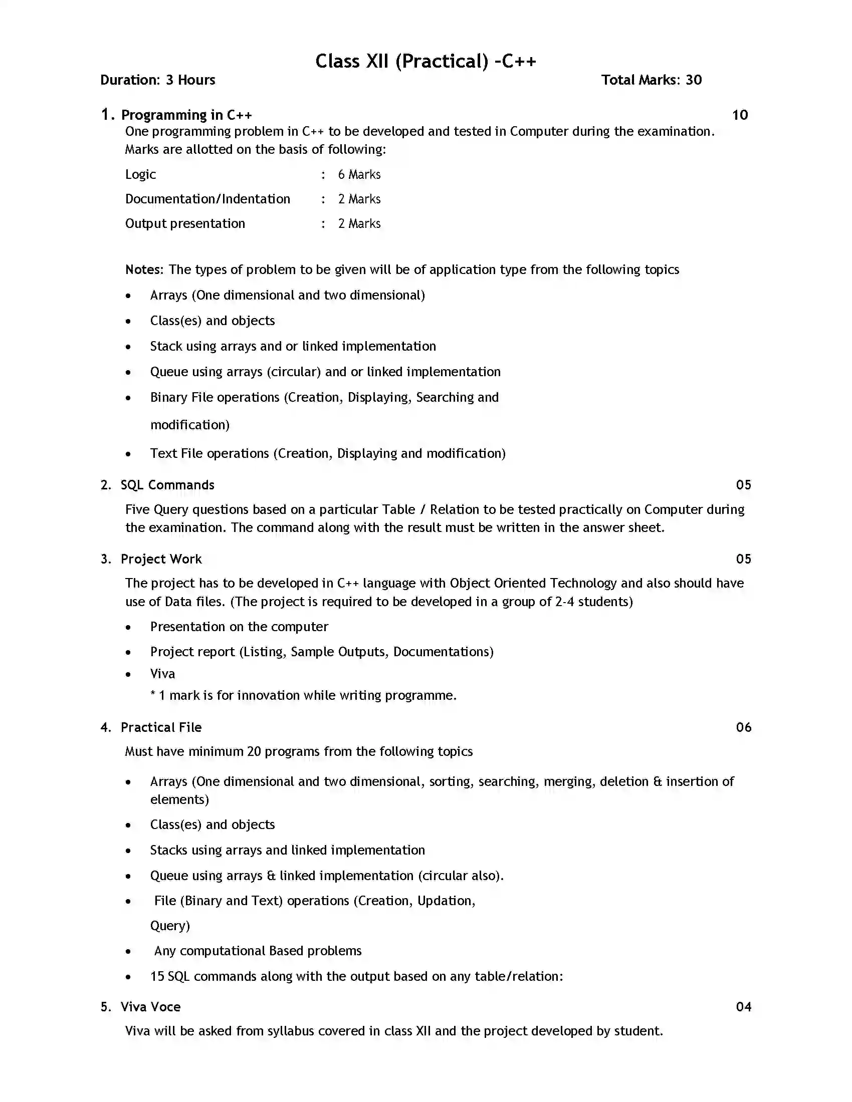 Bihar Board Class 12th 2020 Computer Science for old 12 Syllabus 4