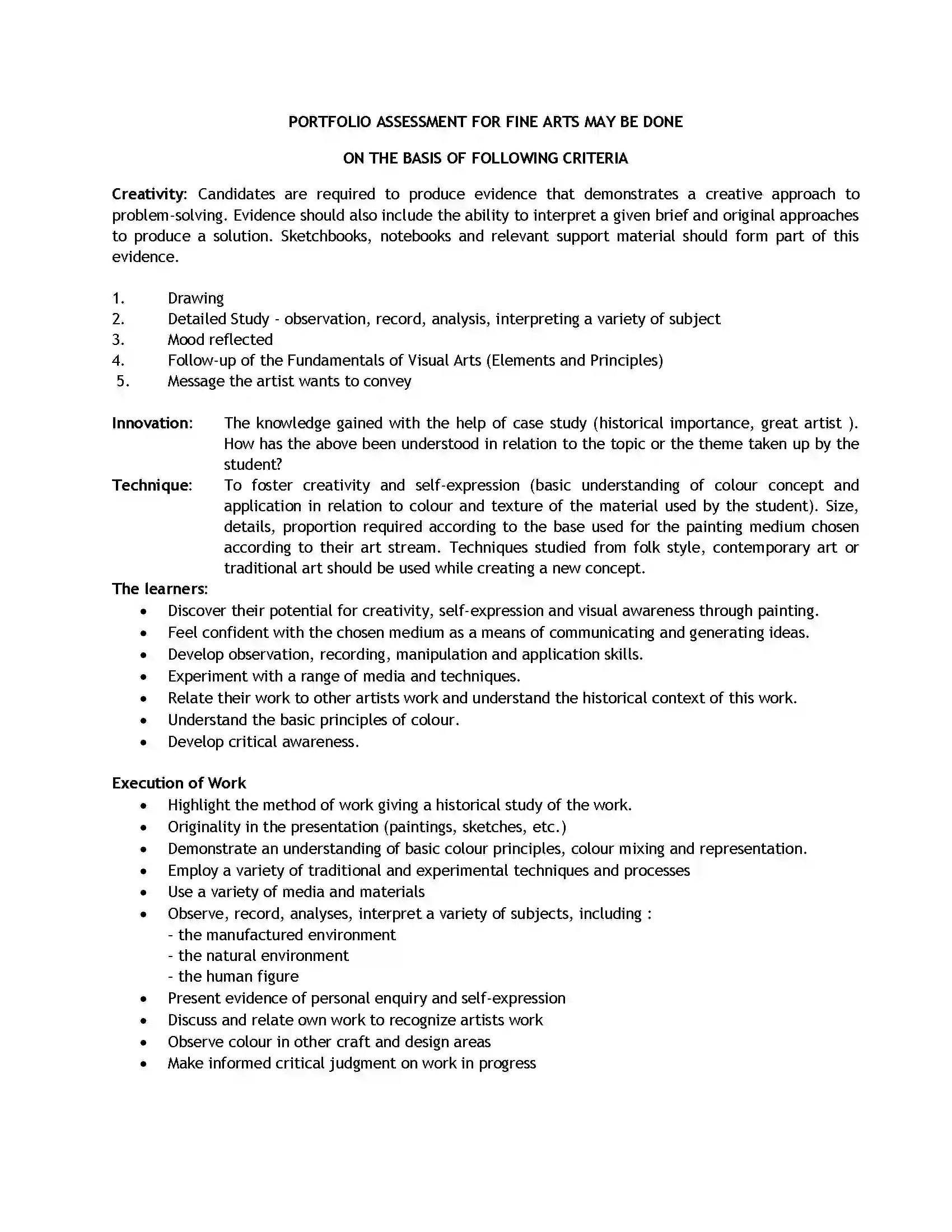 Bihar Board Class 12th 2020 Fine Arts Syllabus 3