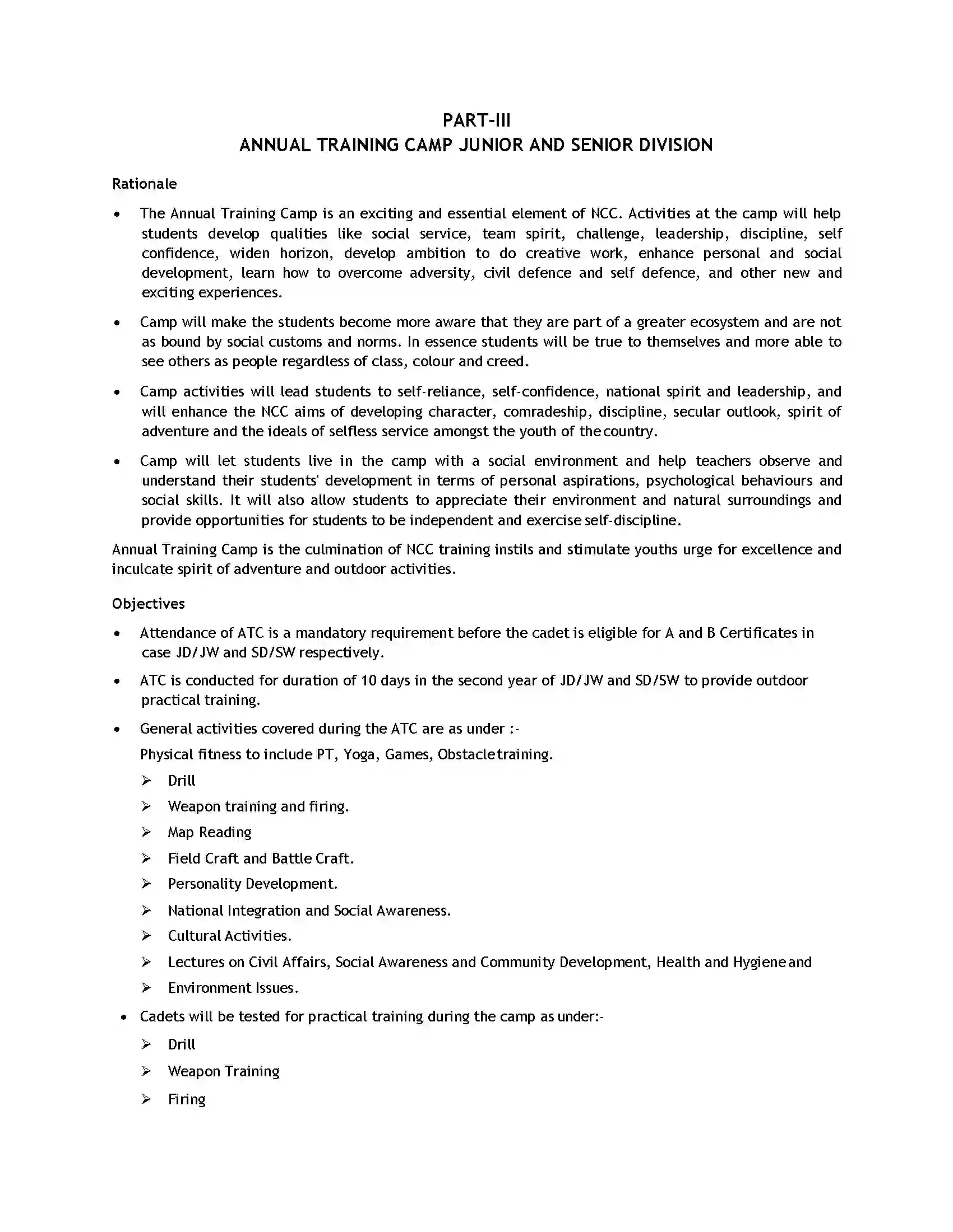 Bihar Board Class 12th 2020 NCC Syllabus 26