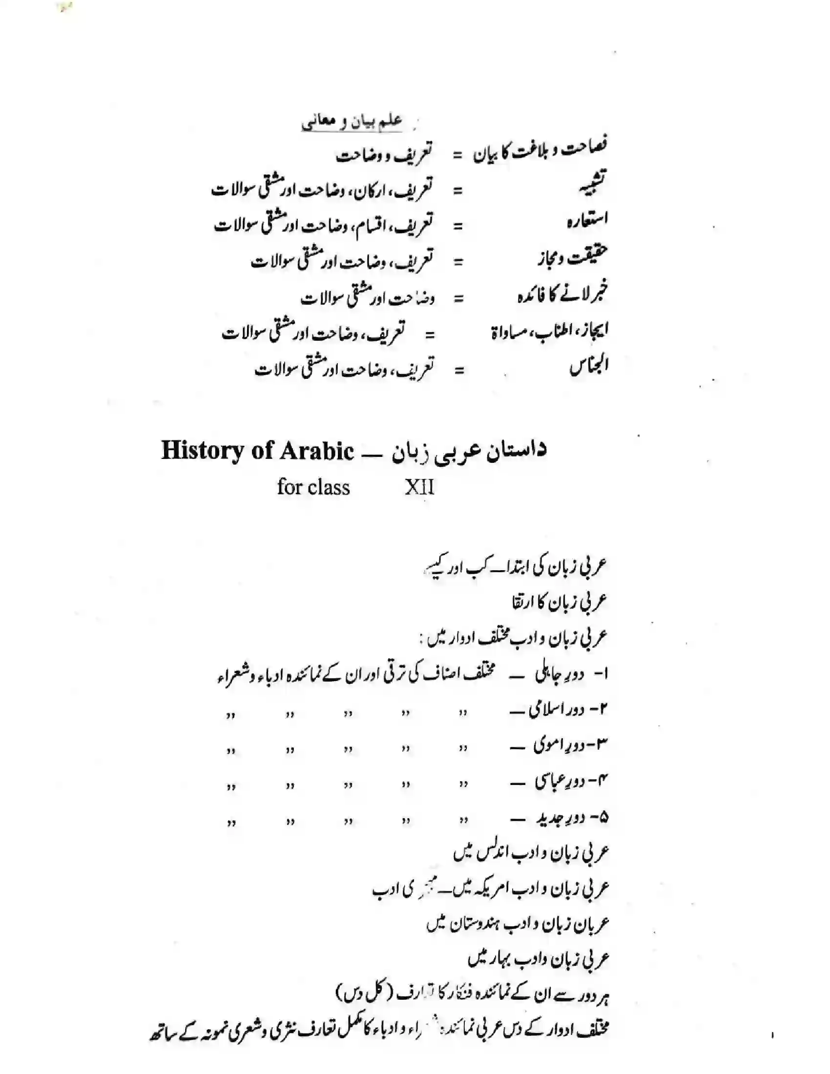 Bihar Board Class 12th 2025-26 Arabic Syllabus 6