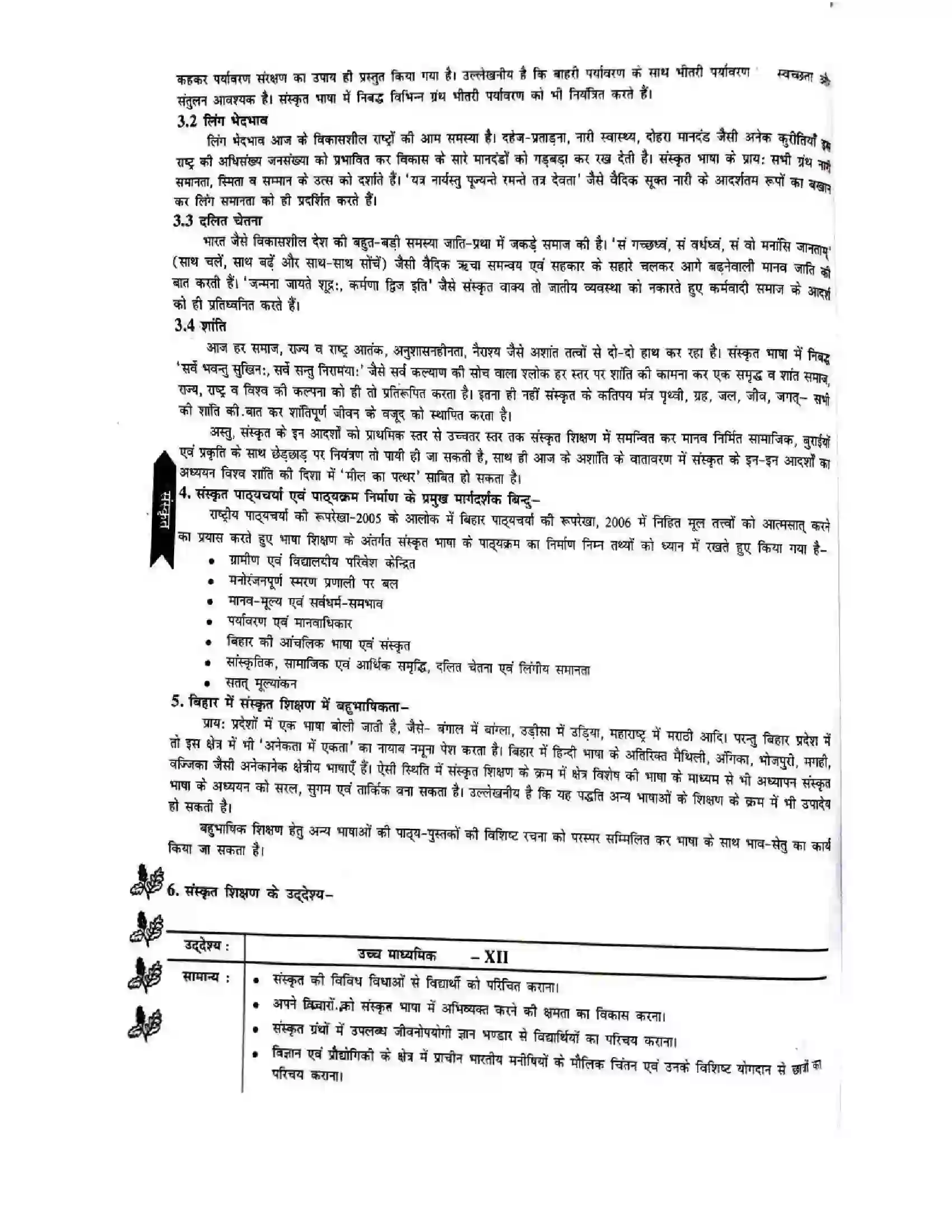 Bihar Board Class 12th 2025-26 Sanskrit Syllabus 2