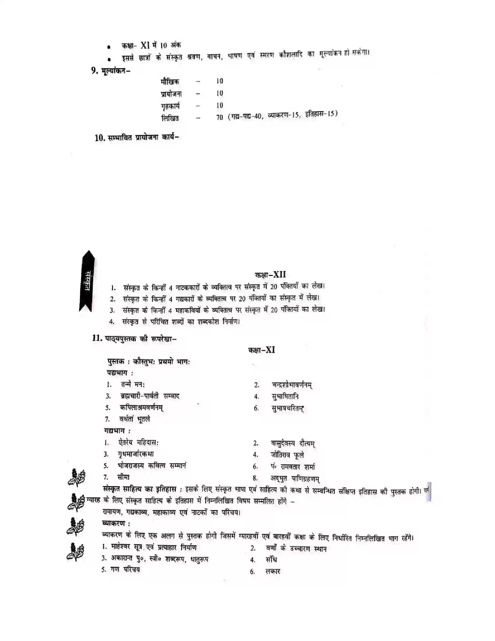 Bihar Board Class 12th 2025-26 Sanskrit Syllabus 4
